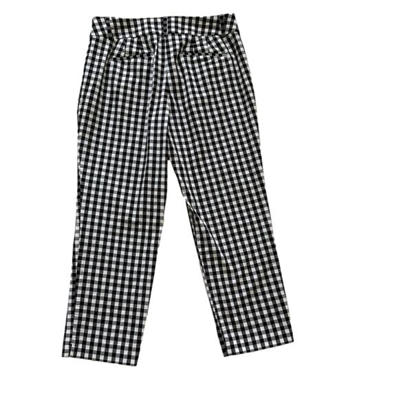 Ann Taylor Factory Ankle Pants Black White Gingham Curvy Fit Summer Pants Size 6 - Picture 11 of 12
